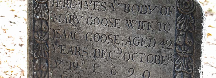 Grave of Mother Goose in Boston Massachusetts cemetery