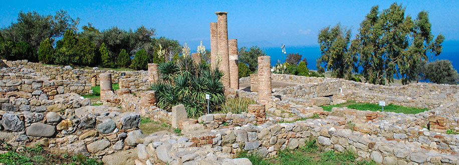Ancient ruins on coast of Sicily